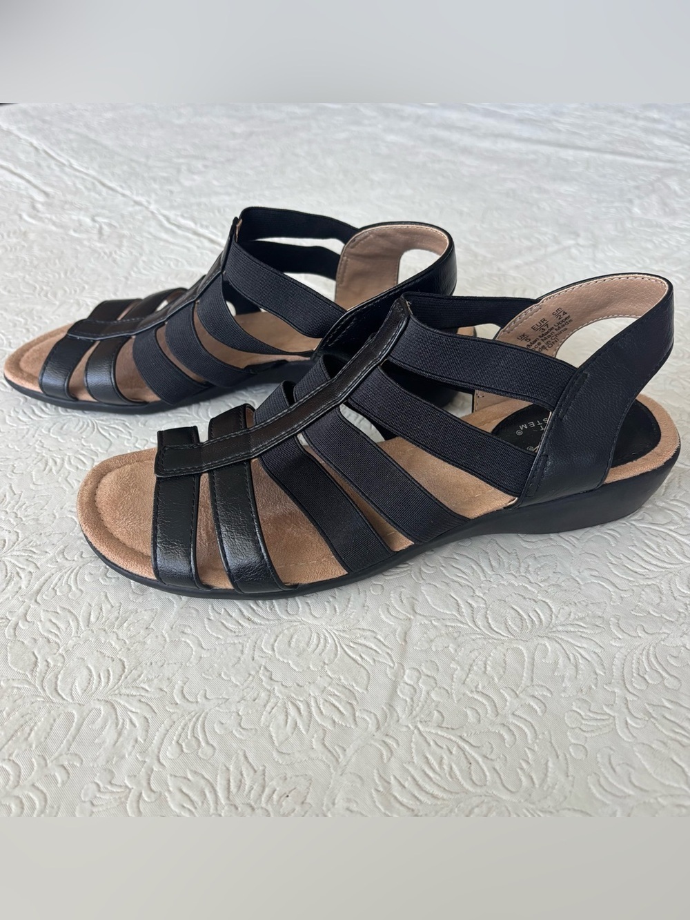 Life Stride Black Toni Sandals, Size 7W